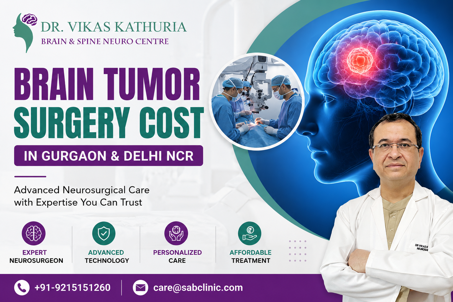 brain tumor surgery cost in Gurgaon
